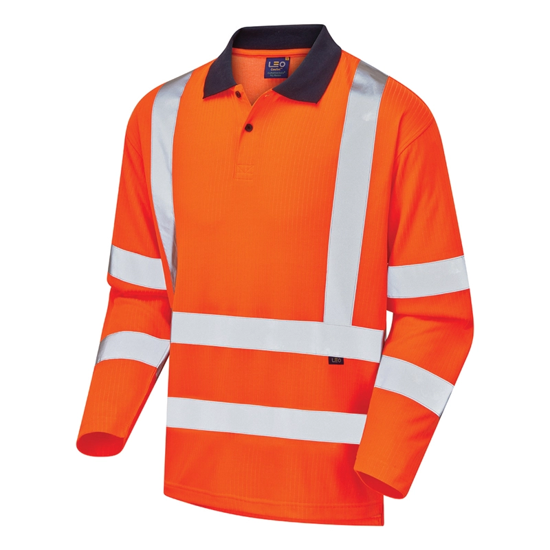 Hi-Vis Long Sleeve Polo Shirt 240g
