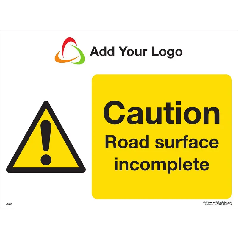 Caution Road Surface Incomplete