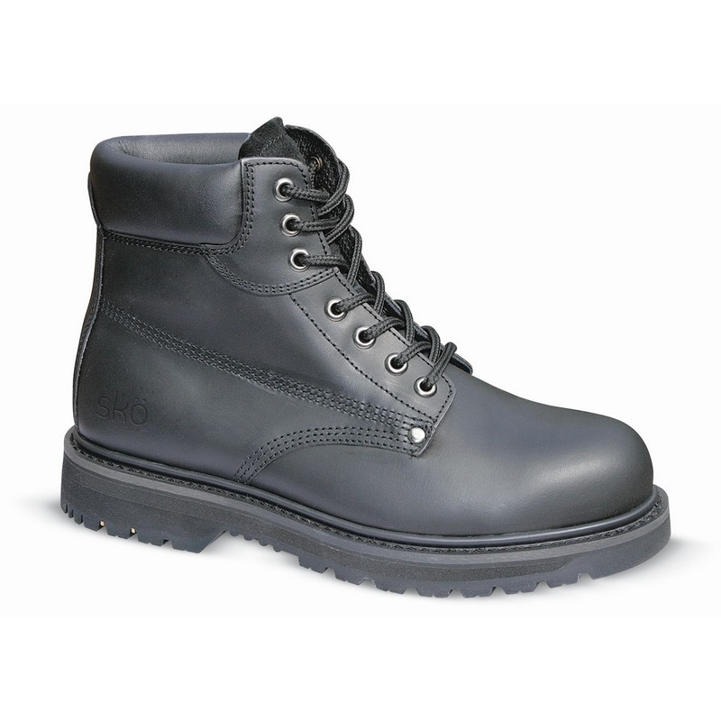 (t) Black Safety Boot c/w Steel Midsole - 09