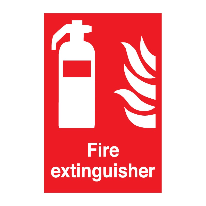 Fire Extinguisher 230mm x 330mm Rigid Plastic