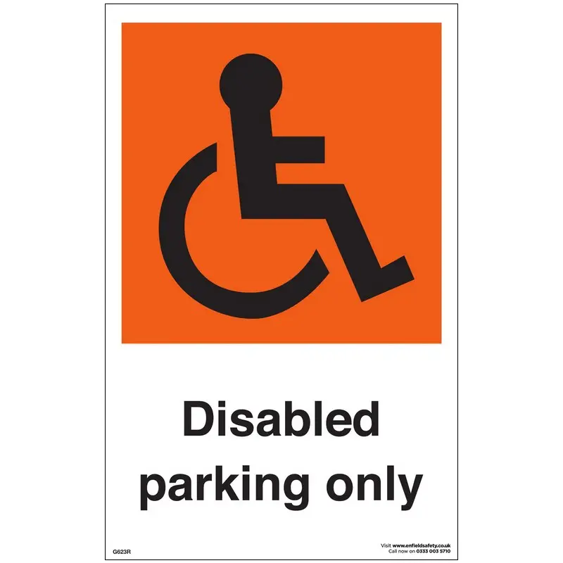 Disabled Parking 230mm x 330mm Rigid Plastic