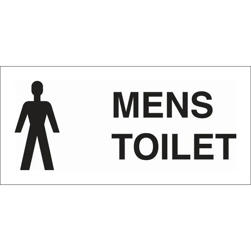 Mens Toilet 330mm x 150mm Rigid Self Adhesive