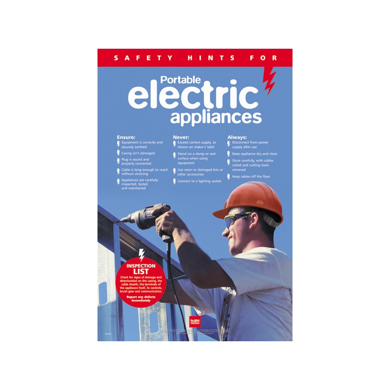 Safety Poster - Portable Electric Appliance