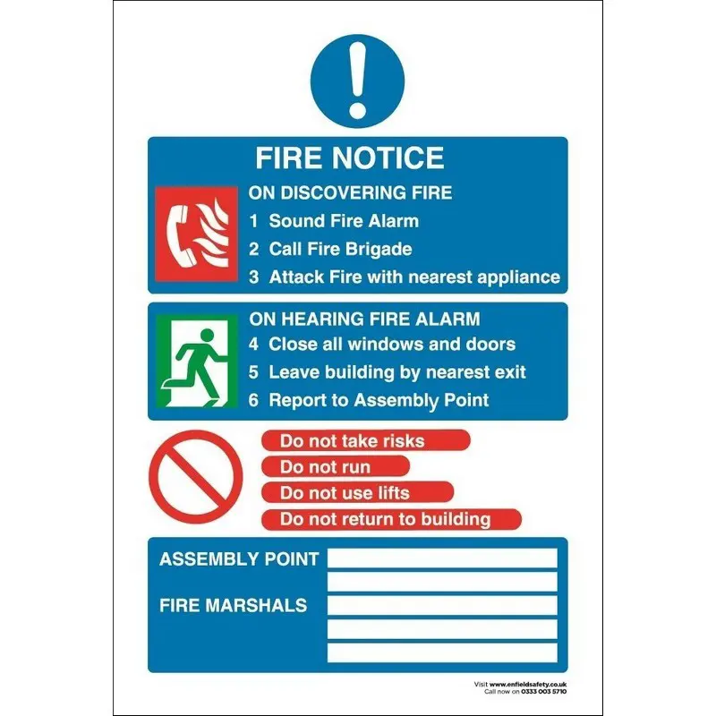 Fire Action 460mm x 660mm Rigid Plastic