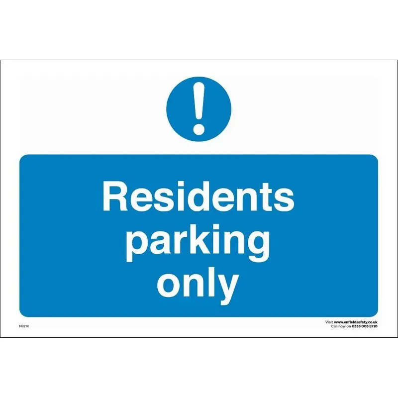 Residents Parking 330mm x 230mm Rigid Plastic