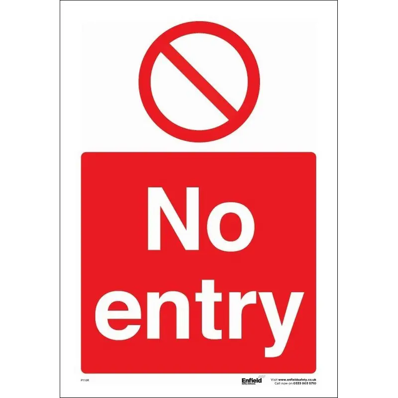 No Entry 230mm x 330mm Rigid Plastic