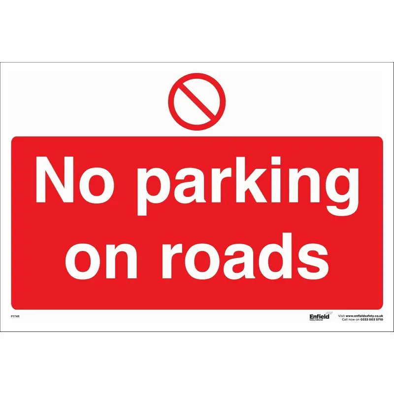 No Parking on Roads 660mm x 460mm Rigid Plastic