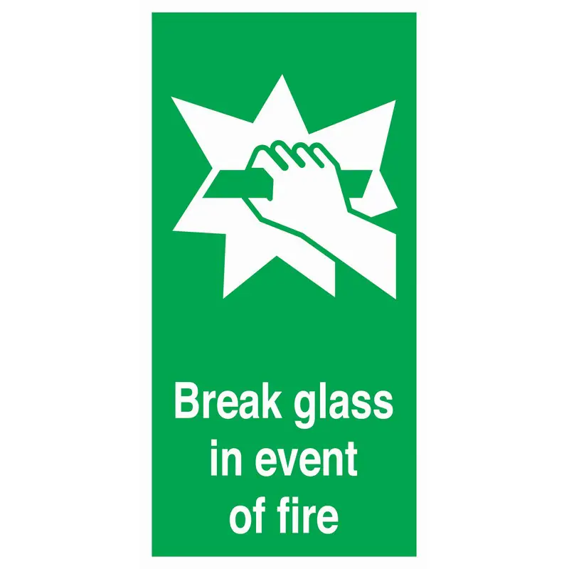 Break Glass 150mm x 230mm Rigid Self Adhesive