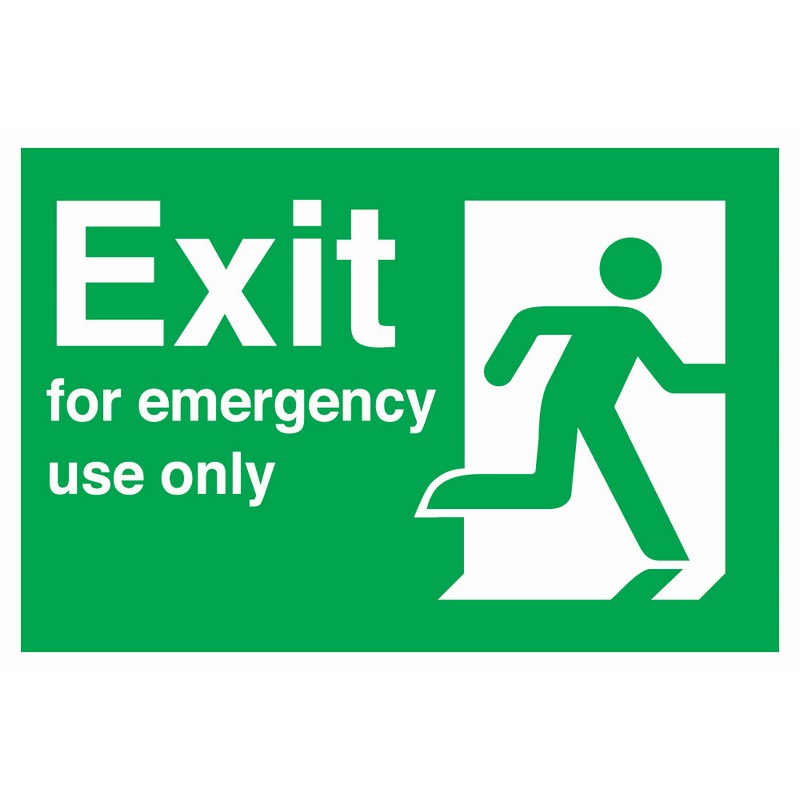Emergency Exit 230mm x 150mm Rigid Self Adhesive