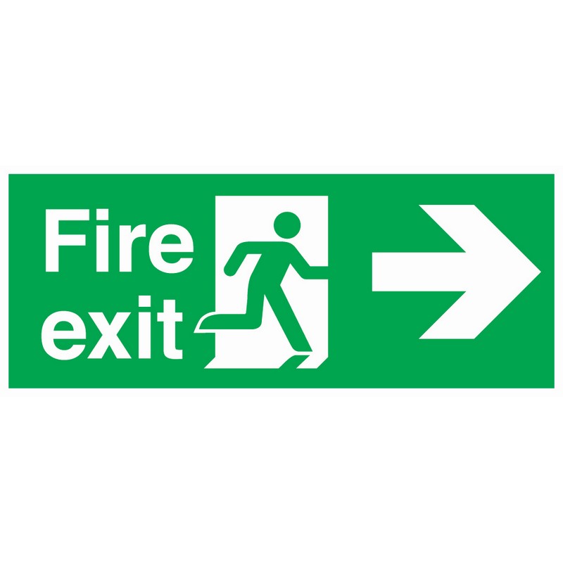 Fire Exit Right 560mm x 230mm