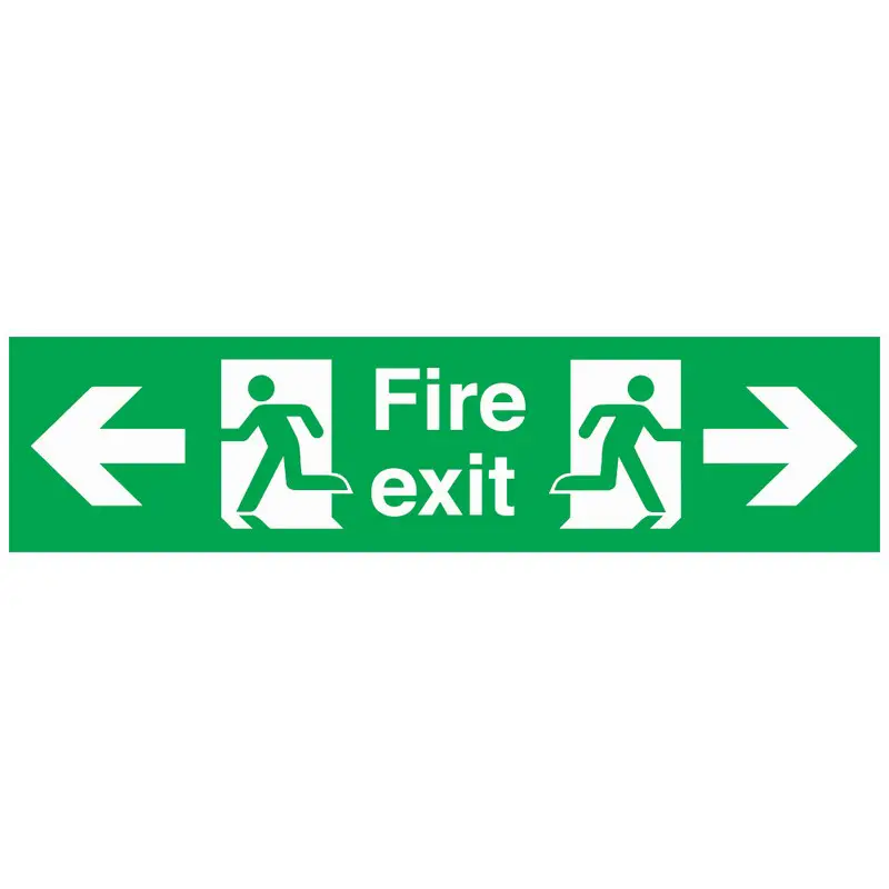 Fire Exit Left & Right 530mm x 150mm Rigid Plastic