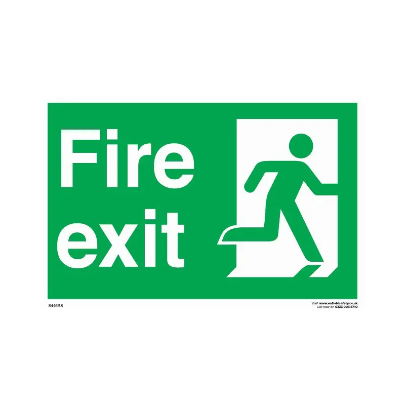 Fire Exit 230mm x 150mm Rigid Self Adhesive