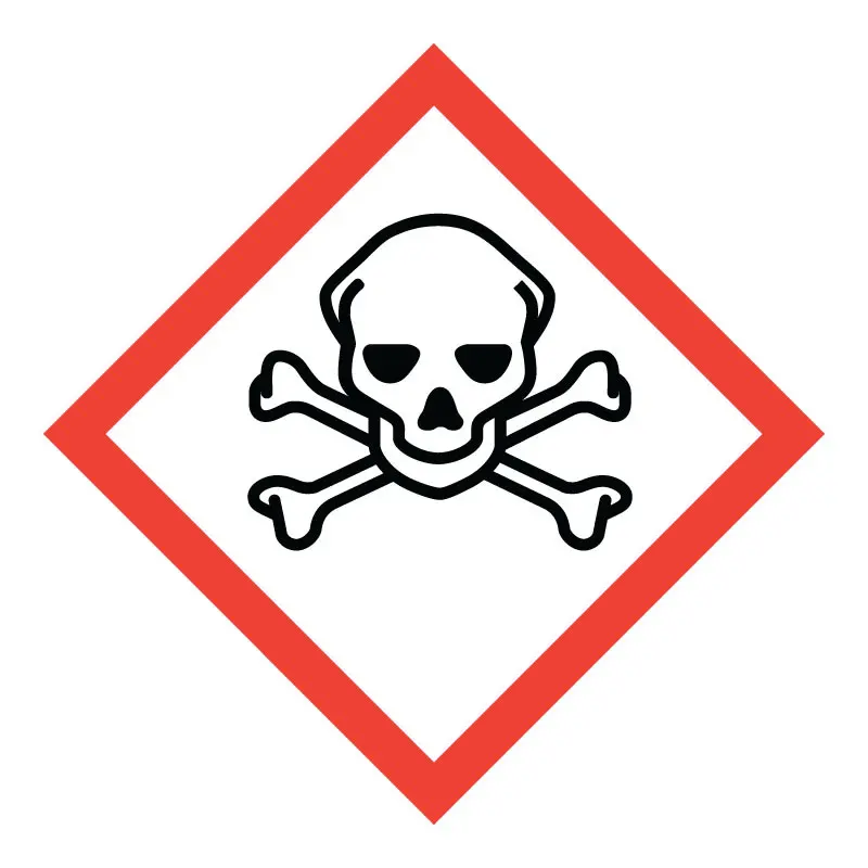 Ghs Symbol Sticker Toxic 250 x 250mm Pack of 10