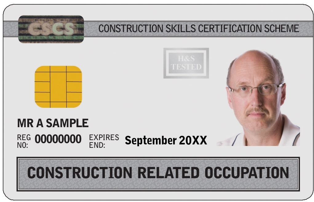 Example card for construction skills certification scheme