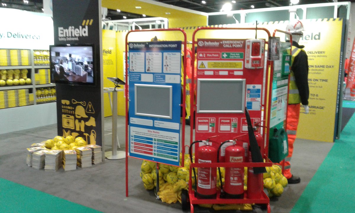 Enfield Safety fire safety stand at the health & safety expo 2017