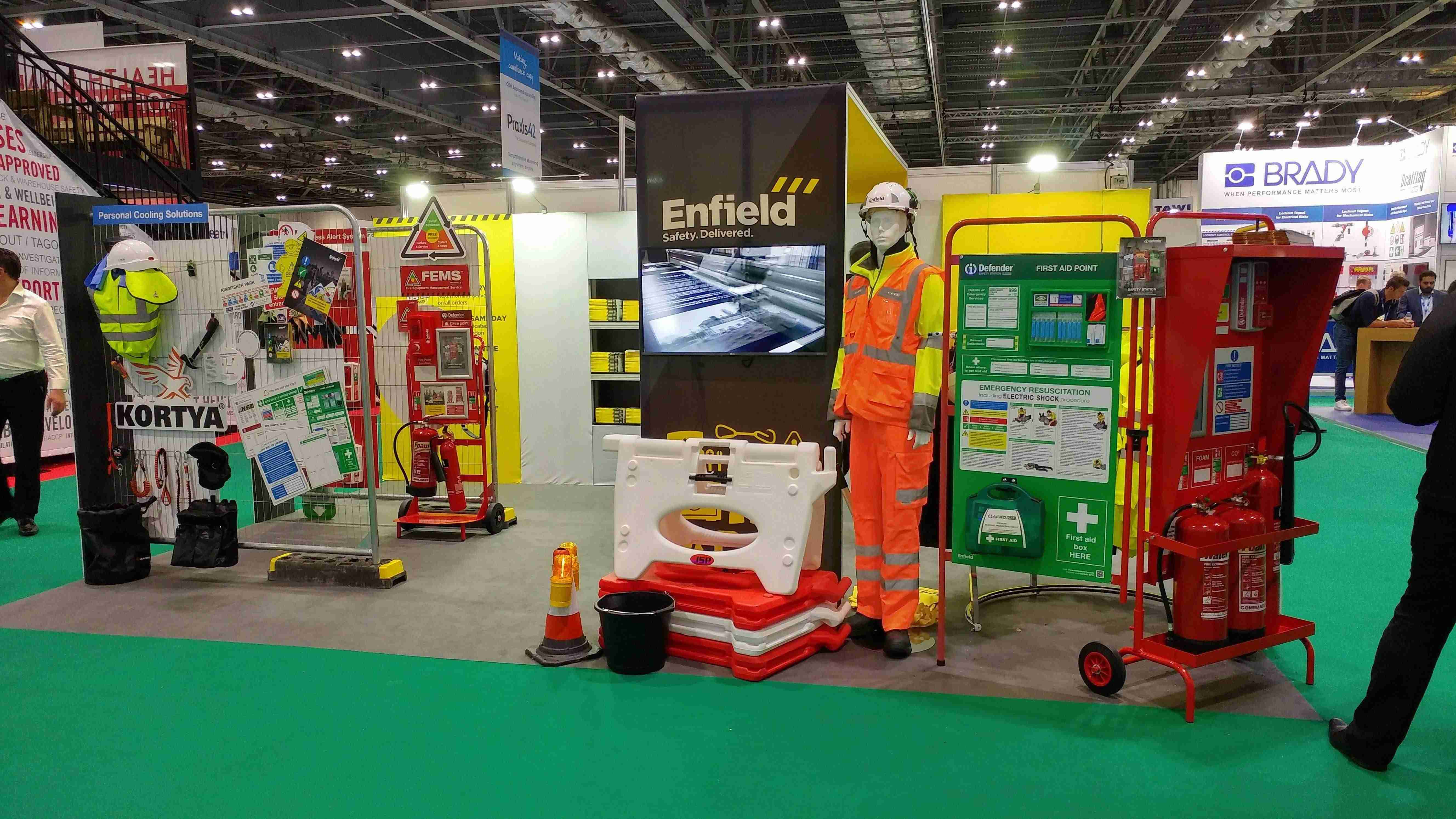 Display of Enfield Safety's PPE stand at the safety & health expo 2019