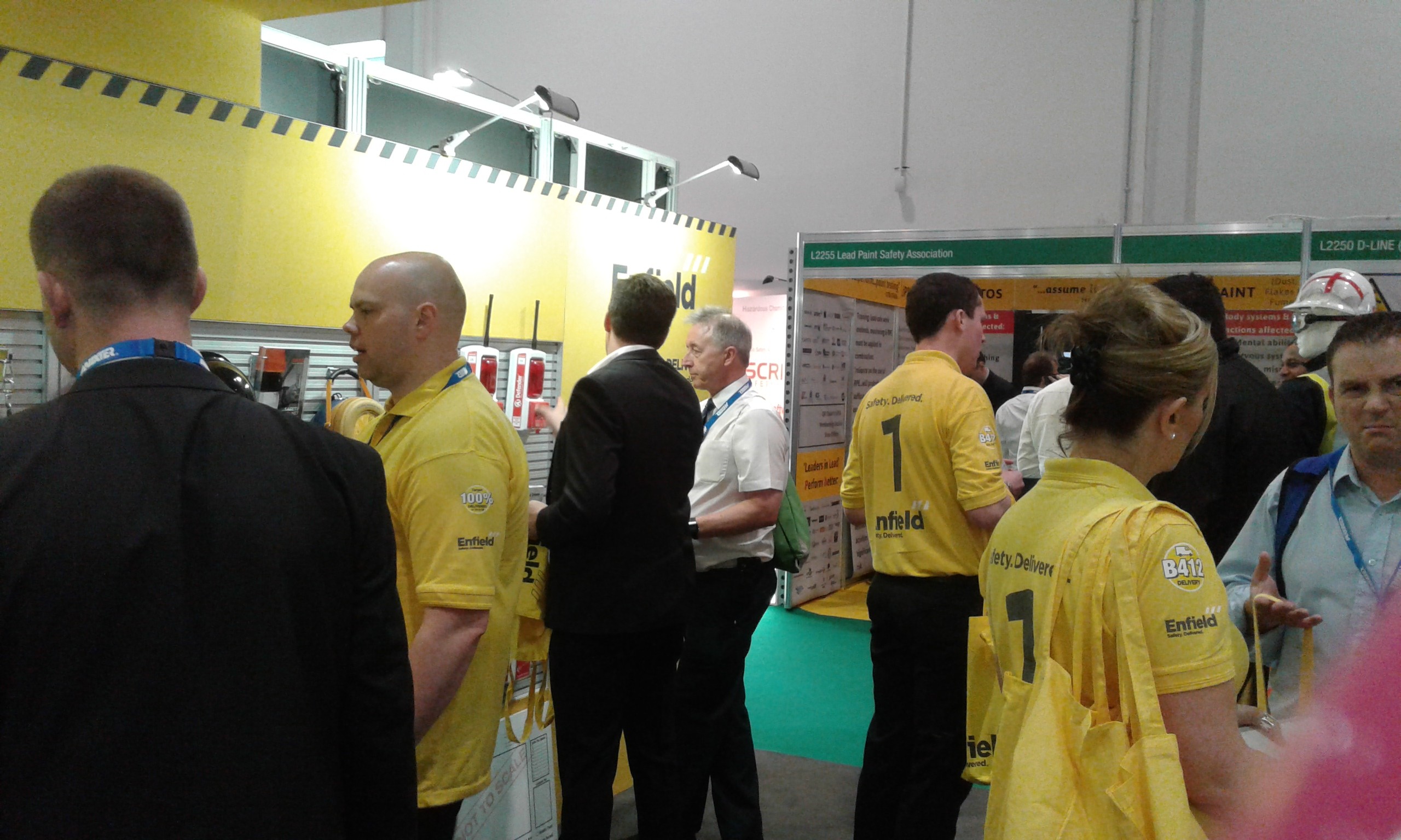 Enfield safety employees speaking with customers at the health & safety expo 2016